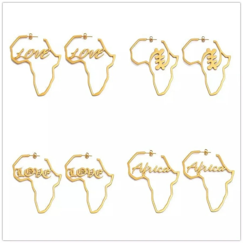 Africa hoop earring , africa map hoop earrings, african earring hoops, nigerian